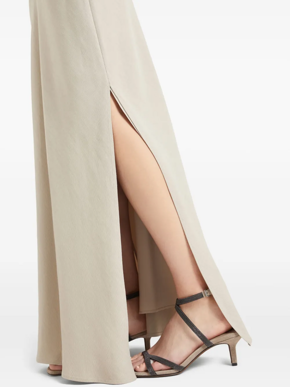 Kiton - Black Linen Maxi Skirt | Mitchell Stores
