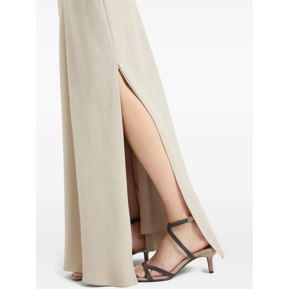 Brunello Cucinelli - Light Dessert Linen Maxi Skirt