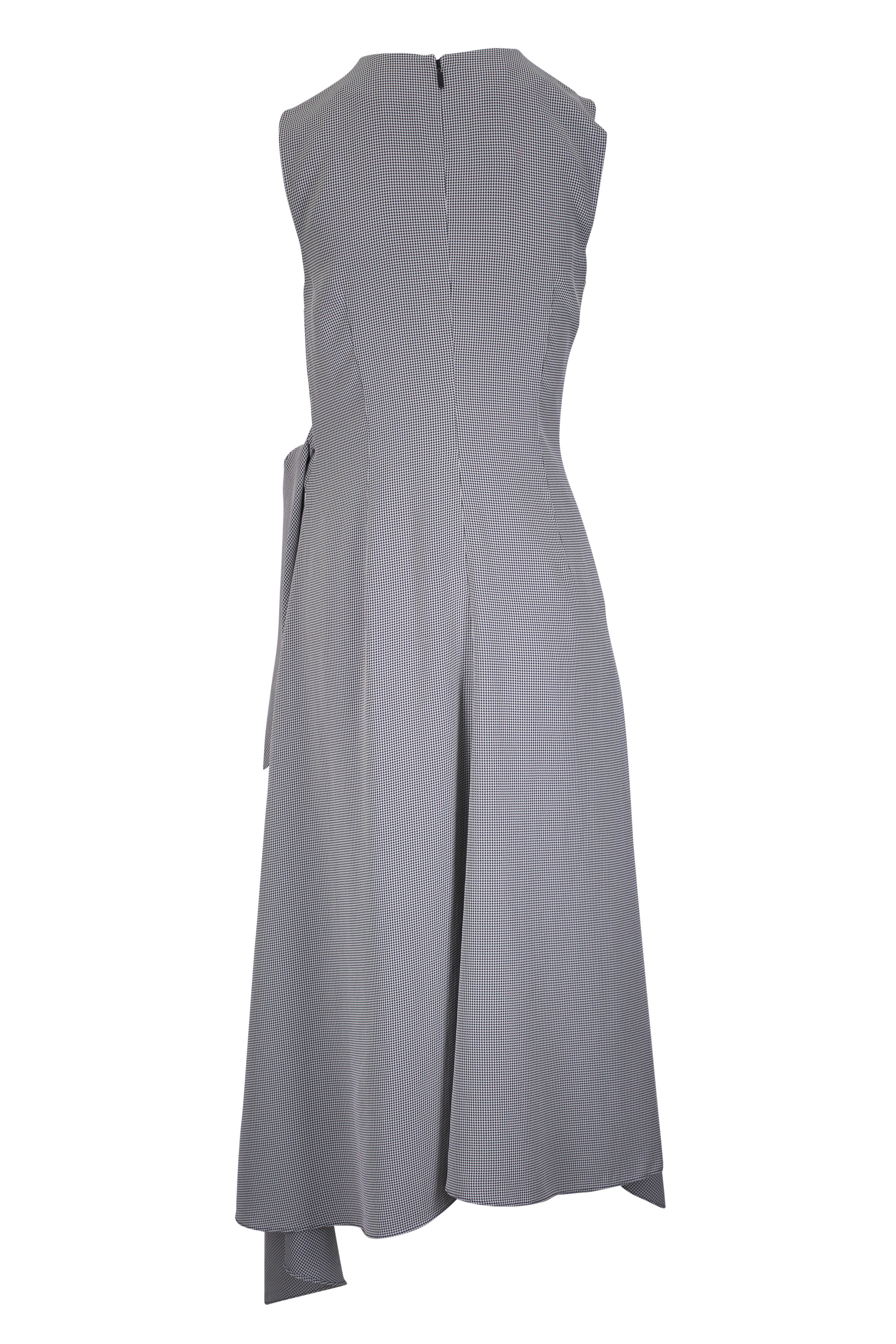 Lafayette 148 New York - Black Multi Houndstooth Handkerchief Midi Dress