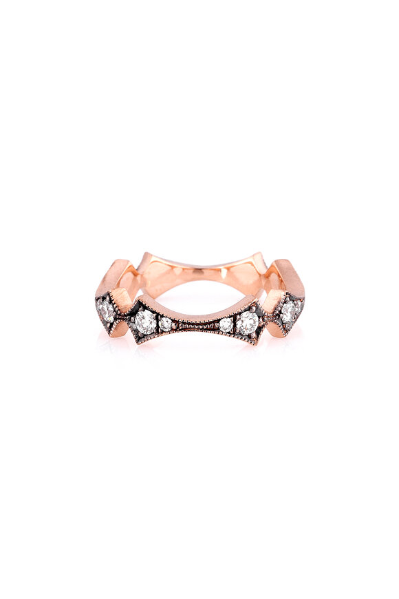 Sylva & Cie 14k Rose Gold Diamond Kite Band - view 1