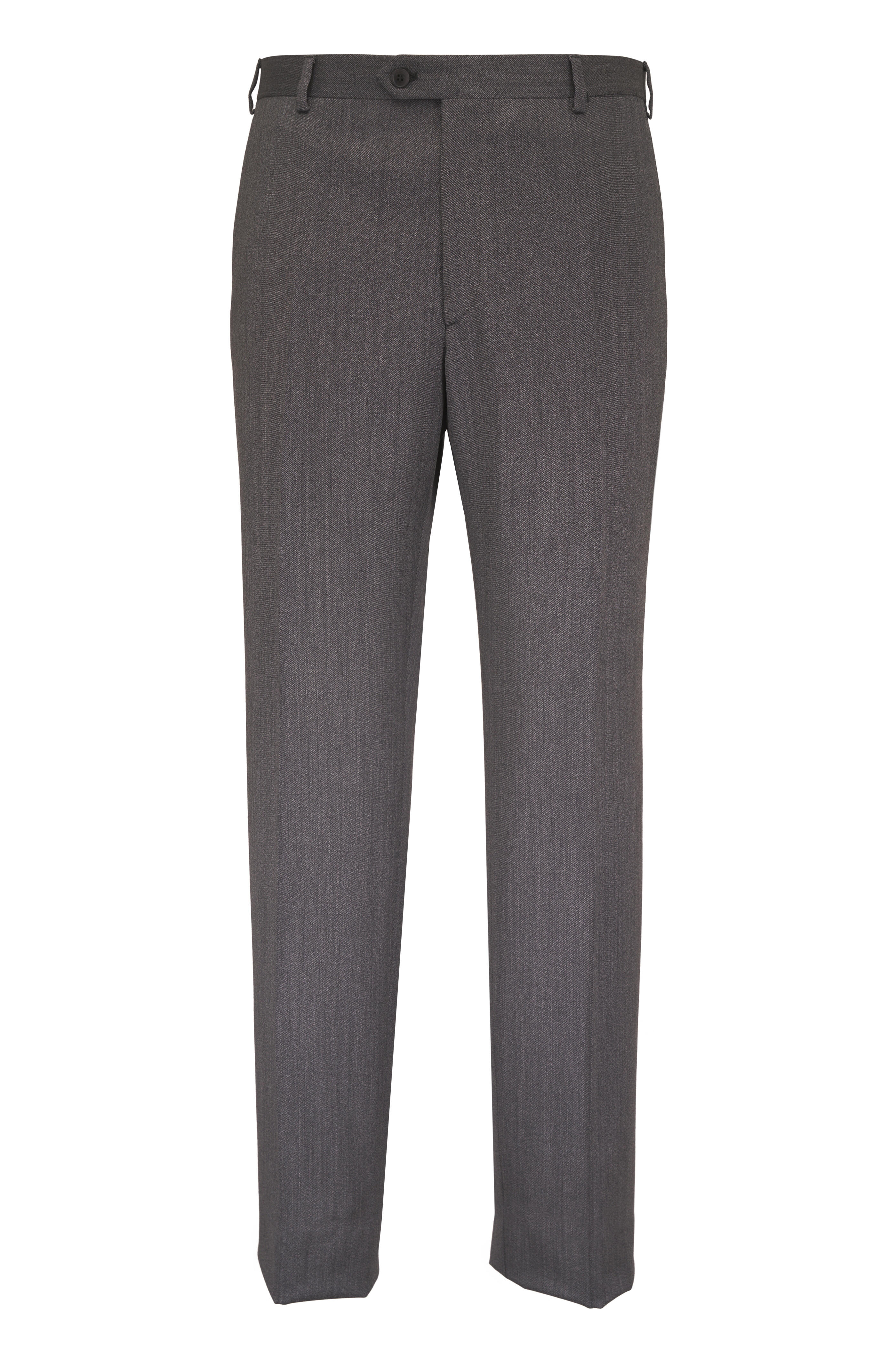 Brioni - Charcoal Gray Wool Twill Dress Pant - view 1