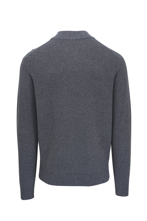 Peter Millar - Iron Gray Cotton & Wool Quarter Zip Pullover