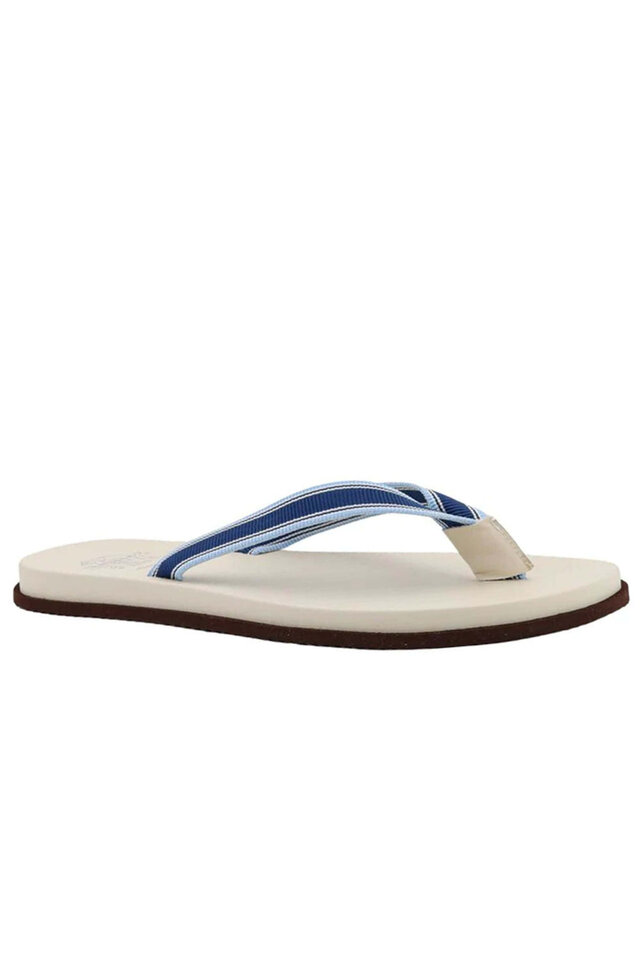 Brunello Cucinelli - Blue & Gray Stripe Rubber Pool Slide