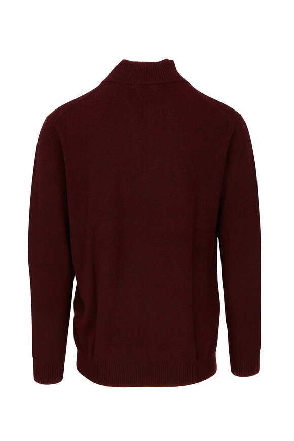 Kinross - Bordeaux Cashmere Quarter Zip Pullover