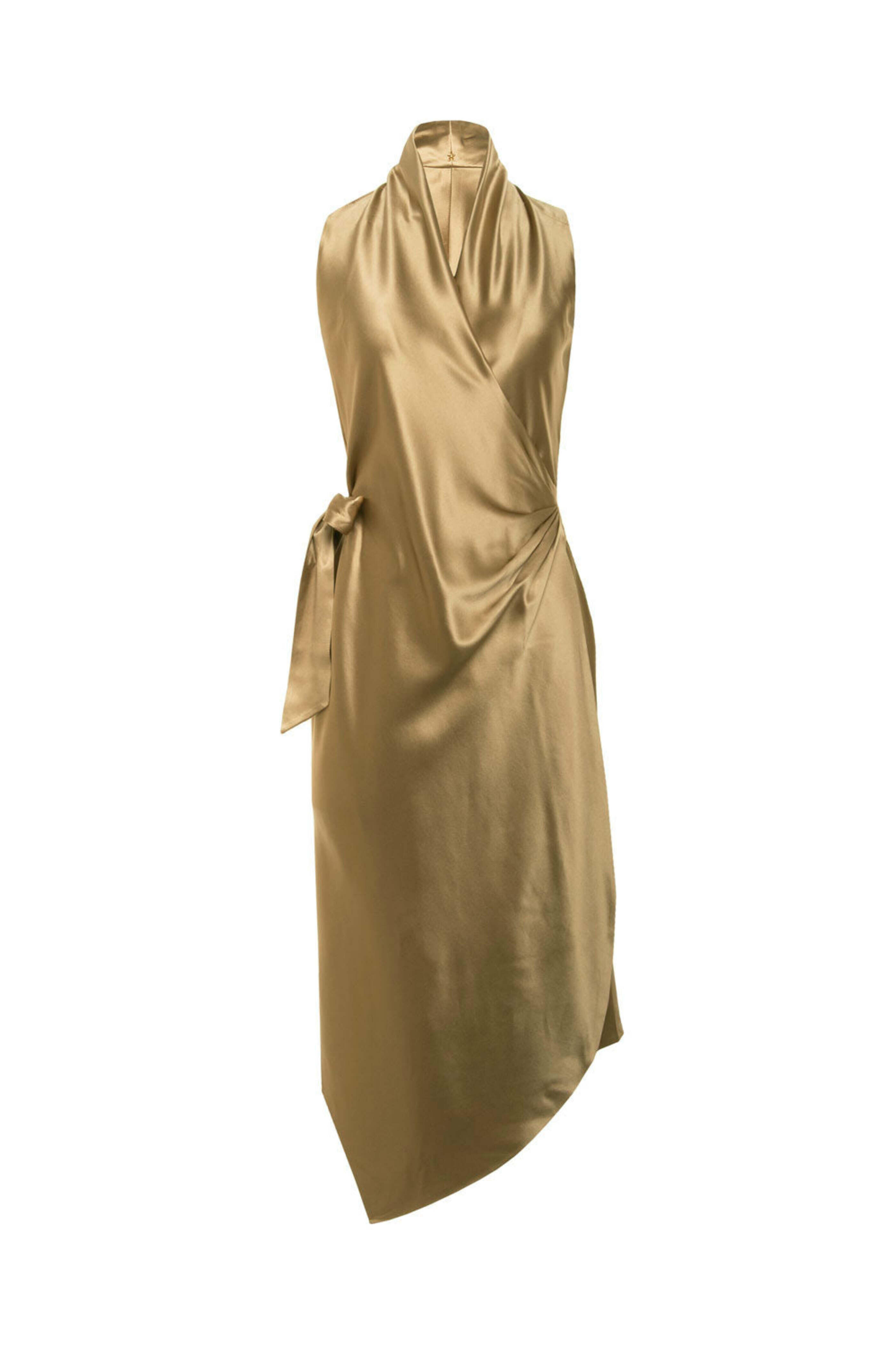 gold silk wrap dress Gold Silk Dress With Short Sleeve Bridesmaid Wrap Maxi Dress With V-neck  Gold Bridesmaid Dress Wrap Dress Silk Long Dress Miranda Dress