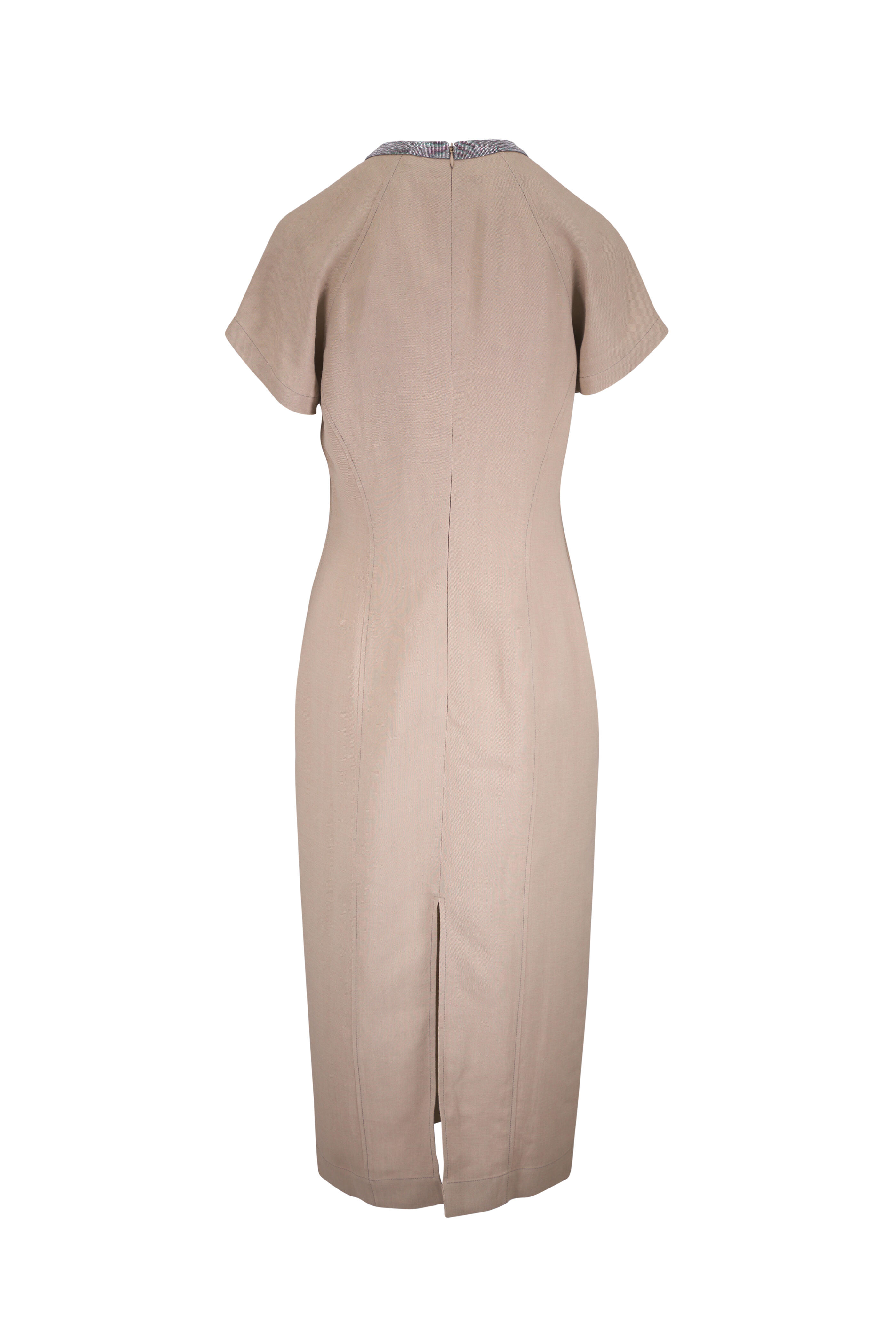 Brunello Cucinelli - Sand Fluid Tube Midi Dress