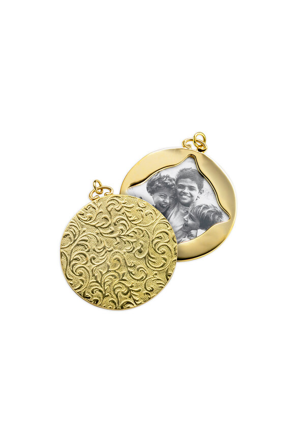 Monica Rich Kosann - Yellow Gold Vine Design Locket Case Pendant