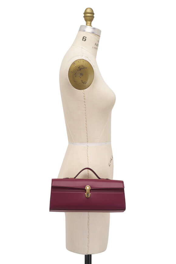 Savette Slim Symmetry Plum Leather Pochette - view 5