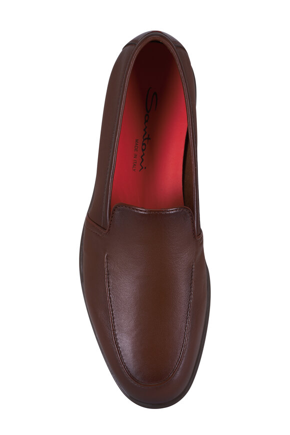 Santoni Malibu Light Brown Leather Loafer - view 3