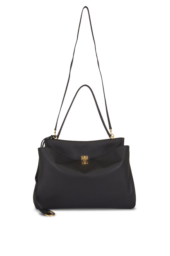 Balenciaga Large Rodeo Black Leather Handbag