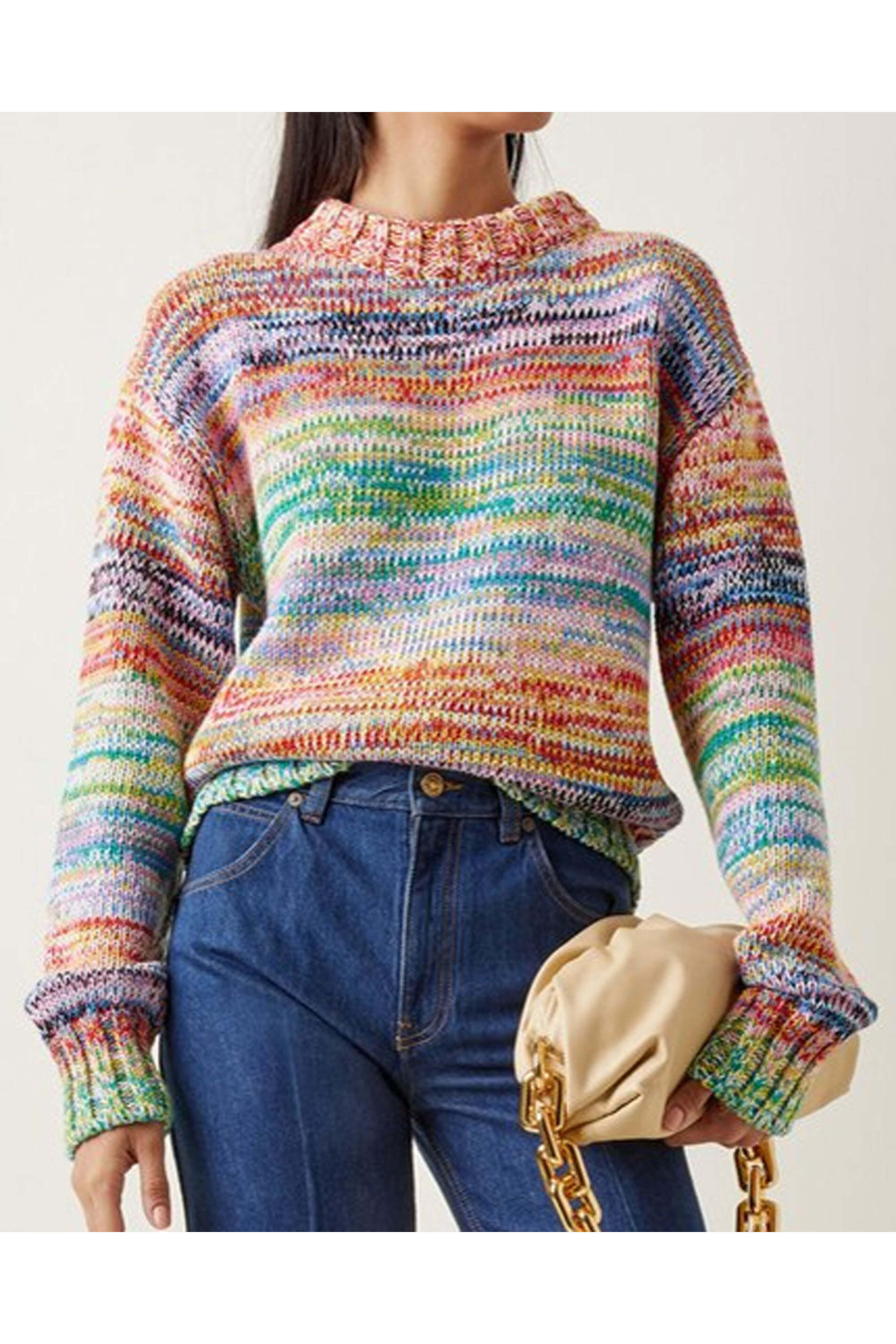 Oscar de la Renta - Rainbow Ombre Knit Sweater