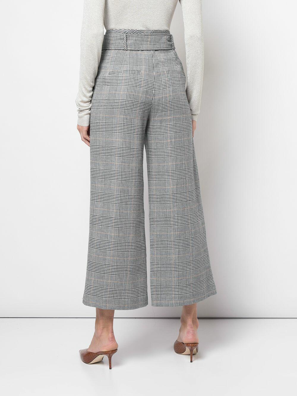Veronica Beard - Dexter Navy Multi Linen & Cotton Belted Pant