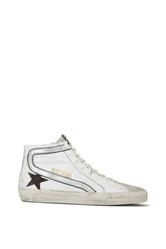 Golden Goose - Slide White Leather High-Top Sneaker