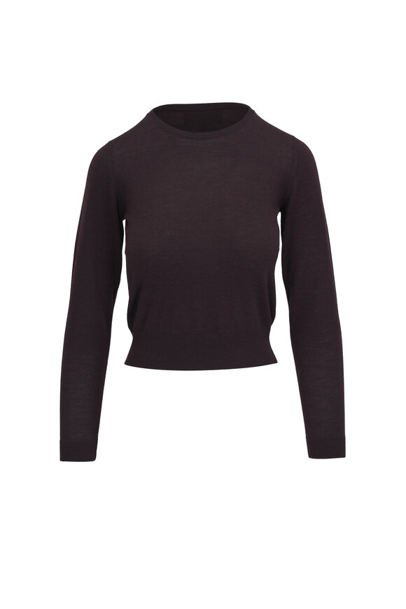 Nili Lotan Oriana Burgundy Crew Neck Sweater