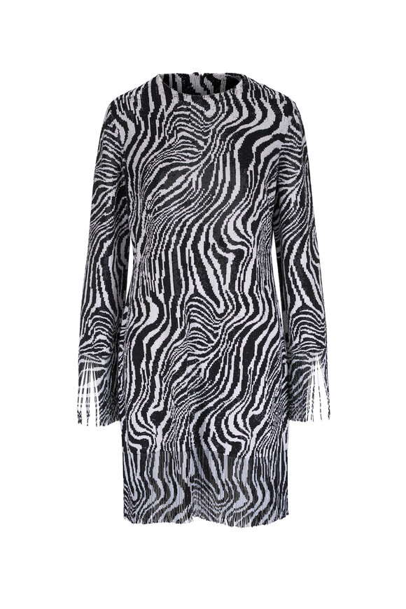 Michael Kors Collection - Black Lambskin Leather Fringe Dress Michael Kors Collection - Black Lambskin Leather Fringe Dress
