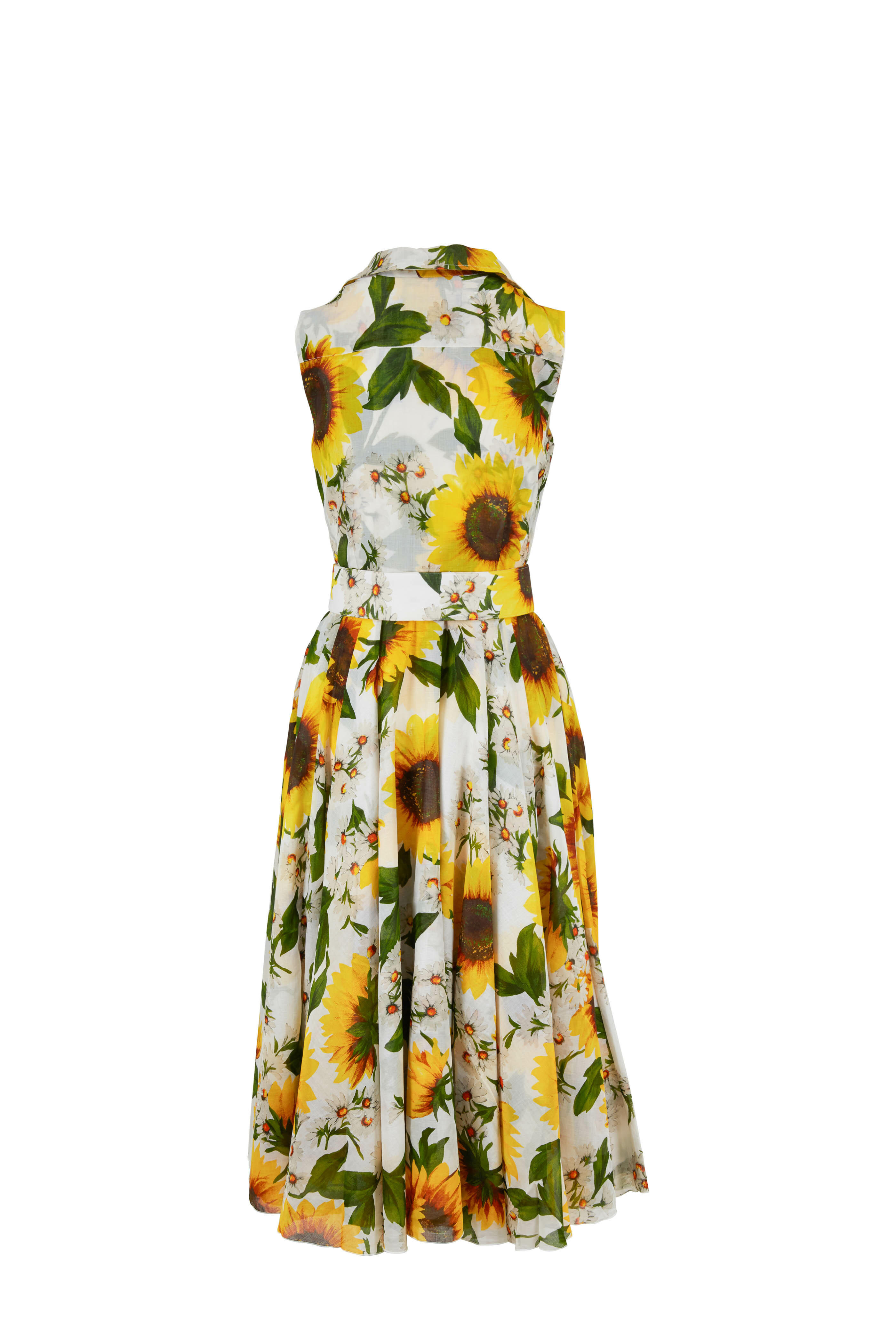 Samantha Sung - Asterd Sunflower Print Sleeveless Midi Dress