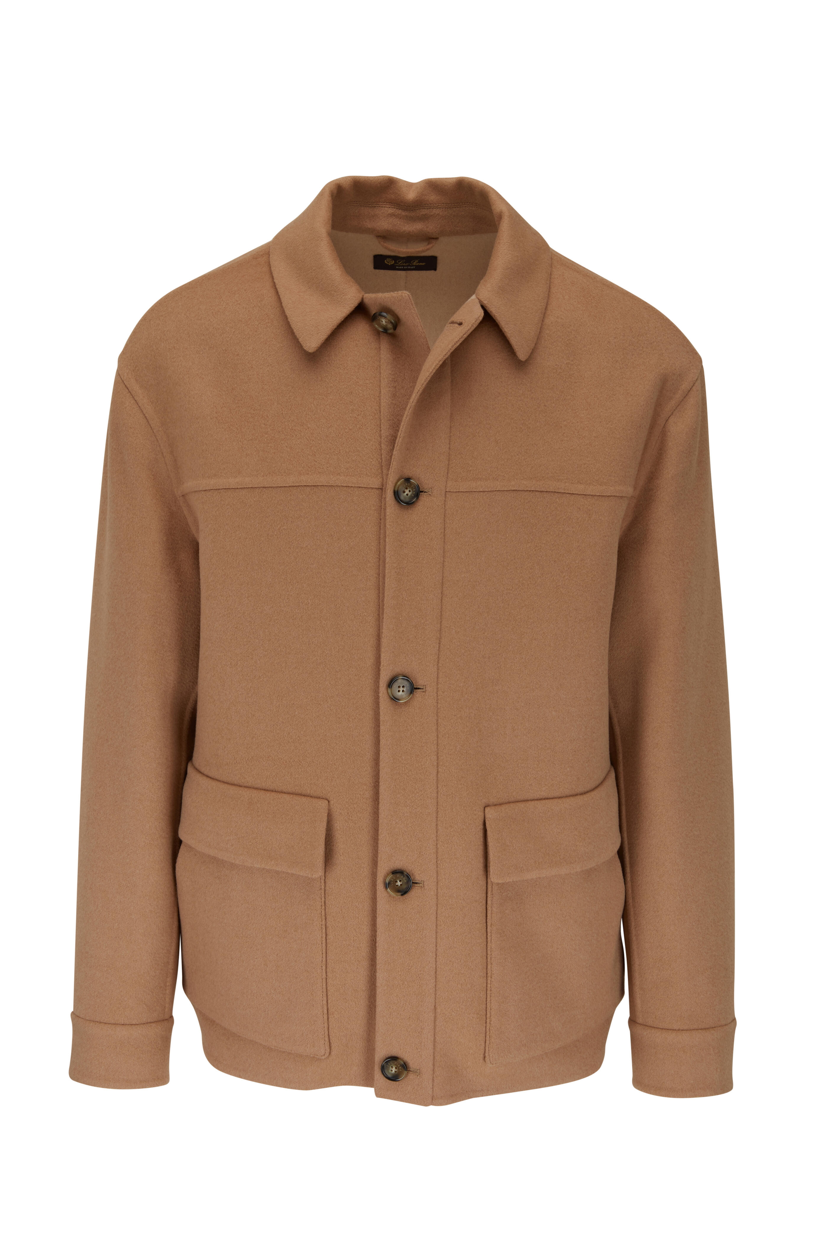 ダルメシアン　Ronzan Loro Piana - Brent Camel Button Down Shacket | Mitchell Stores