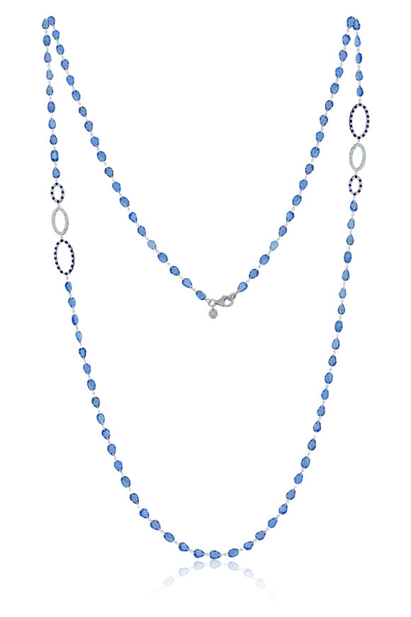 Sutra White Gold Sapphire Necklace