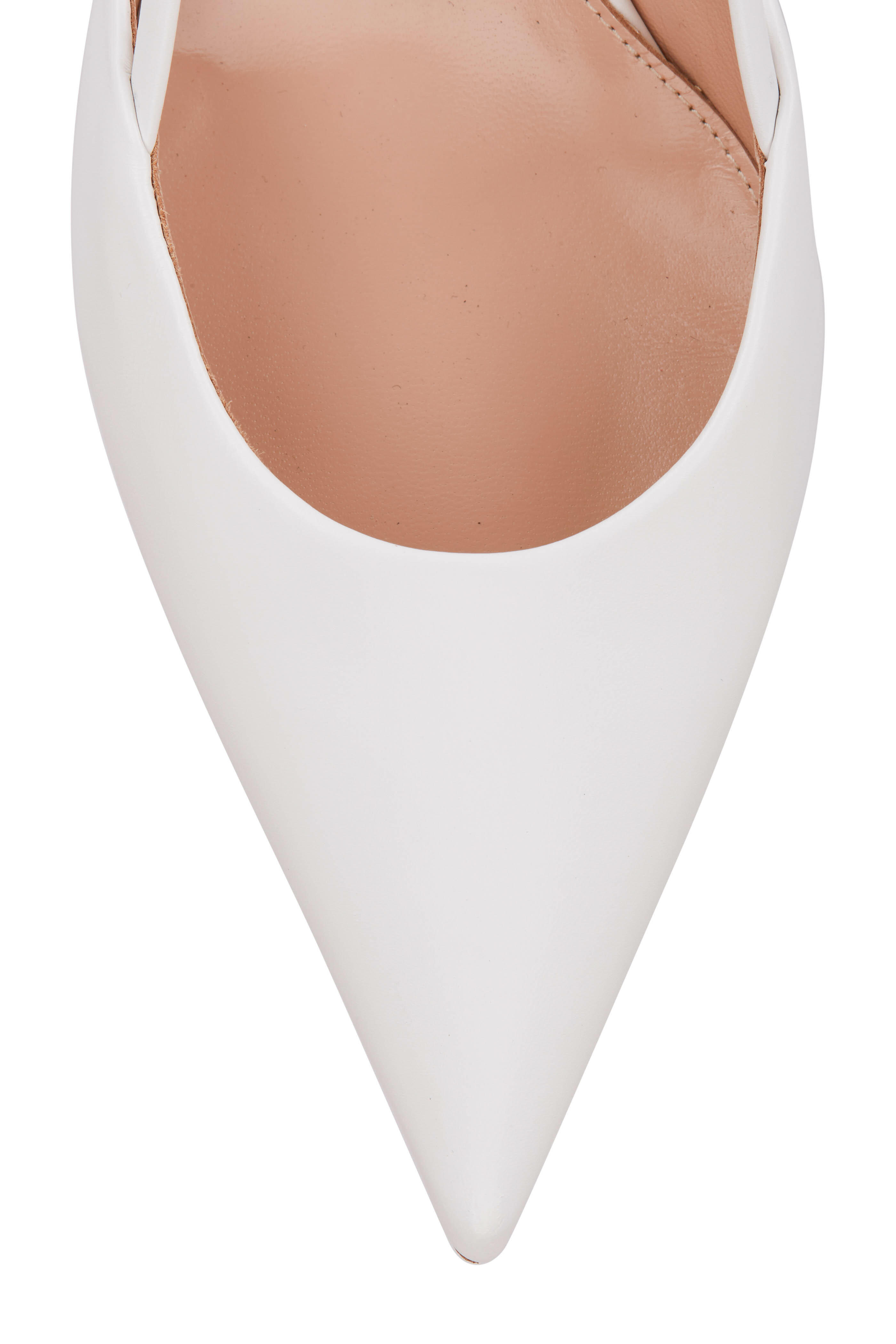 Gianvito Rossi - Vitello White Leather Slingback, 55mm