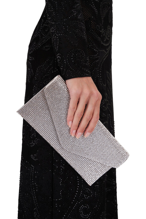 Judith Leiber Couture - Silver Crystal Envelope Clutch