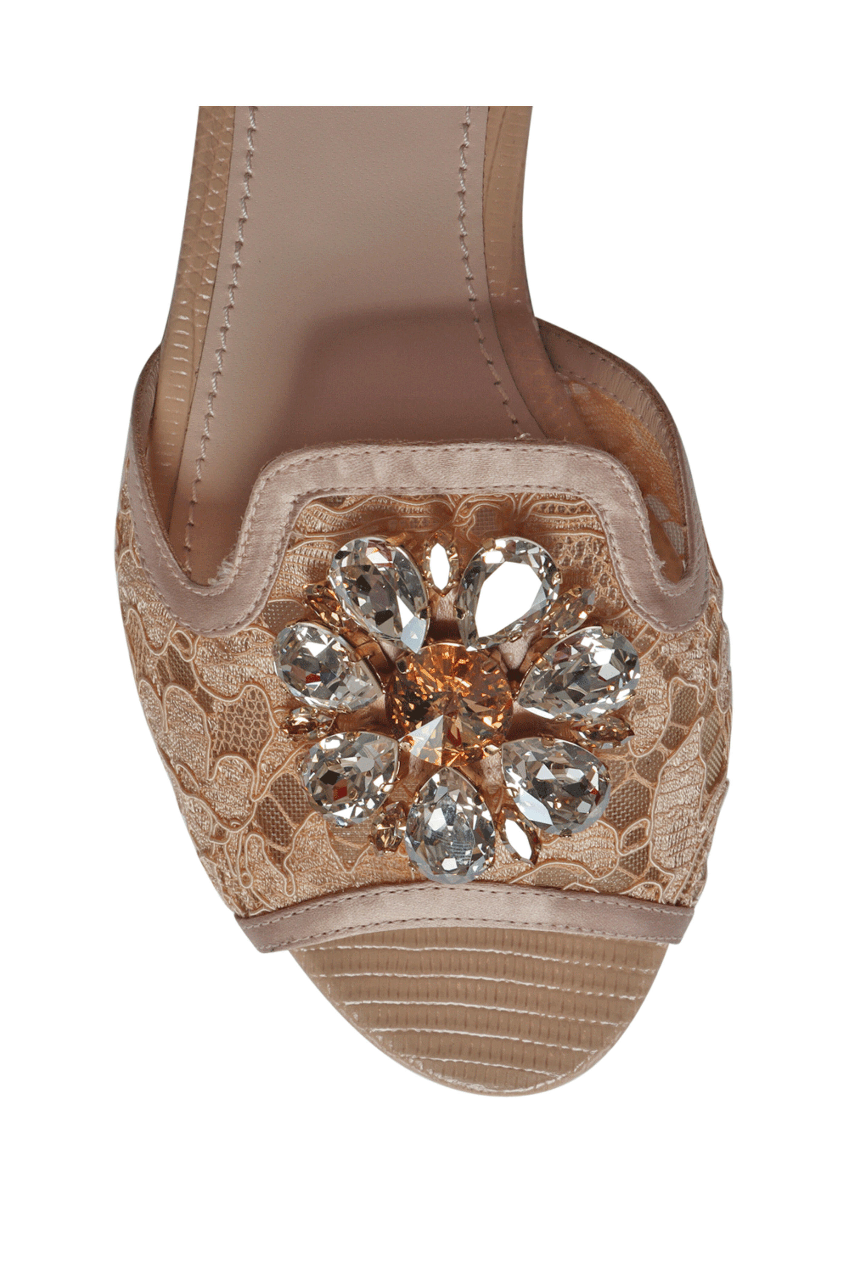 サンダル・ミュール DOLCE & GABBANA 'Bianca' slides Multicolor CW2215A6L05 Dolce & Gabbana - Bianca Embellished Lace Slide in Natural