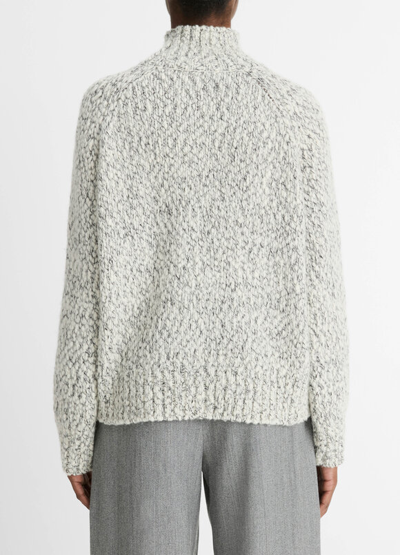 Vince - Off White & Black Marled Turtleneck Sweater