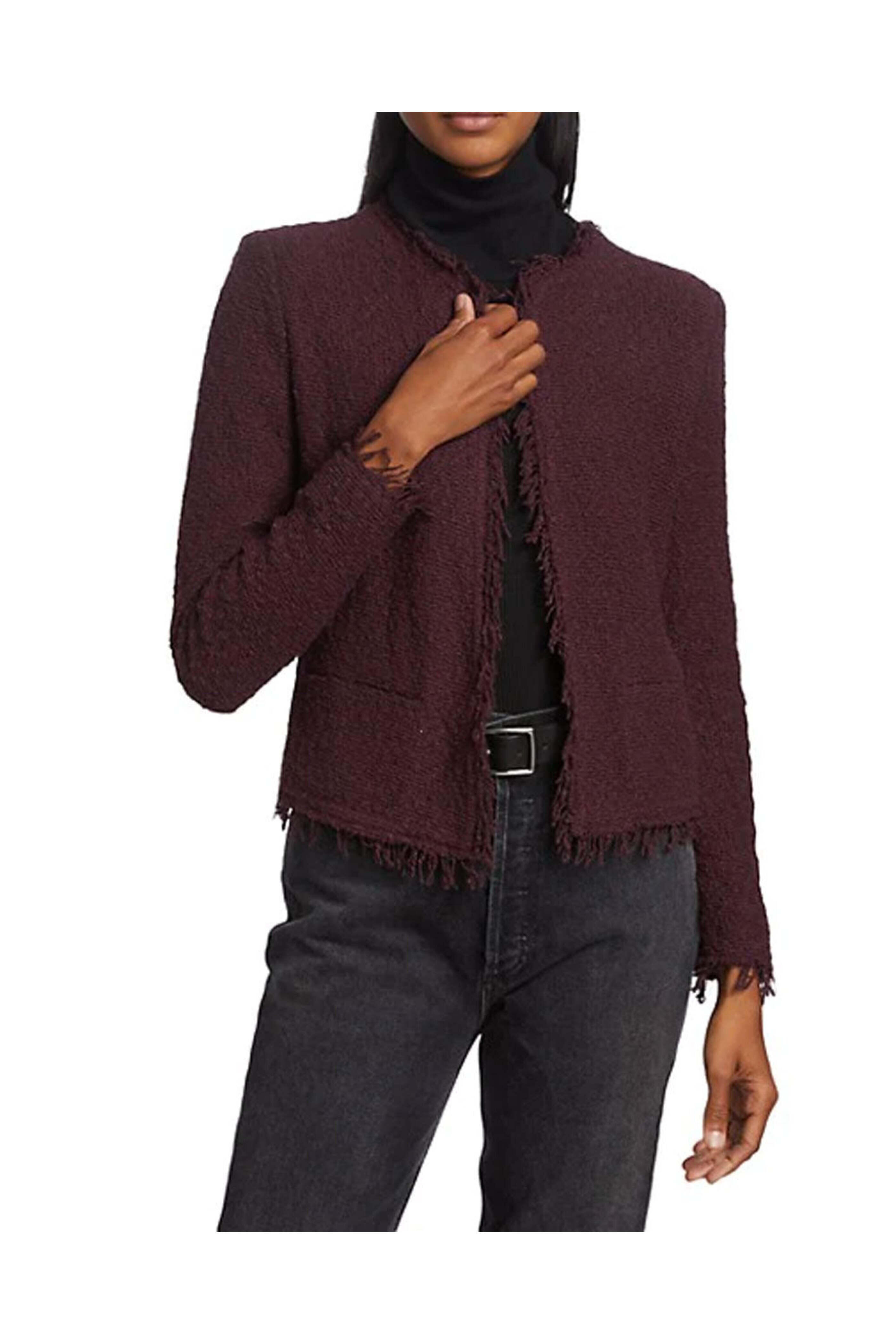 IRO - Burgundy Shavani Boucle Jacket