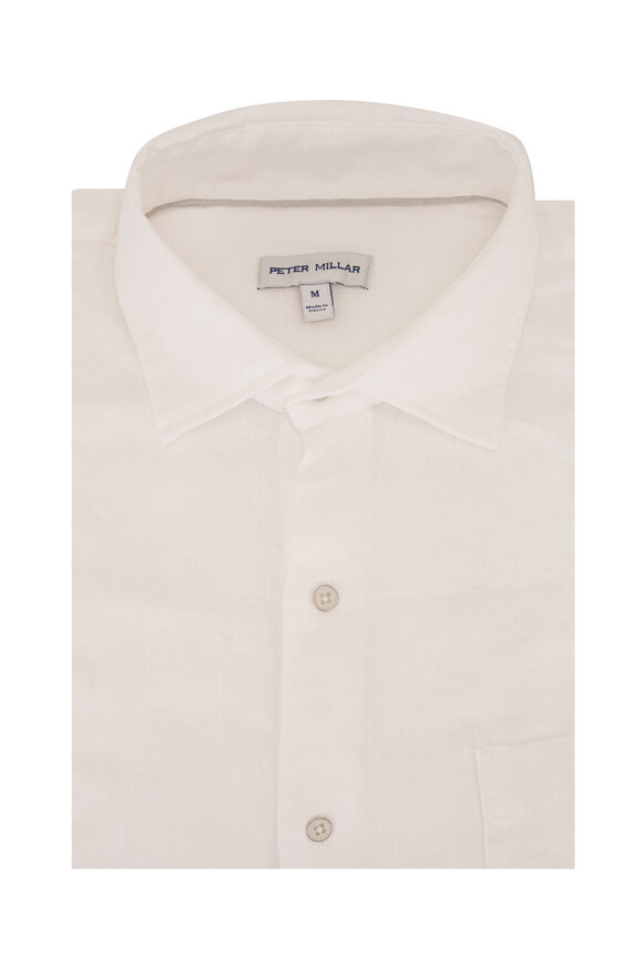 Peter Millar Coastal White Linen Sport Shirt