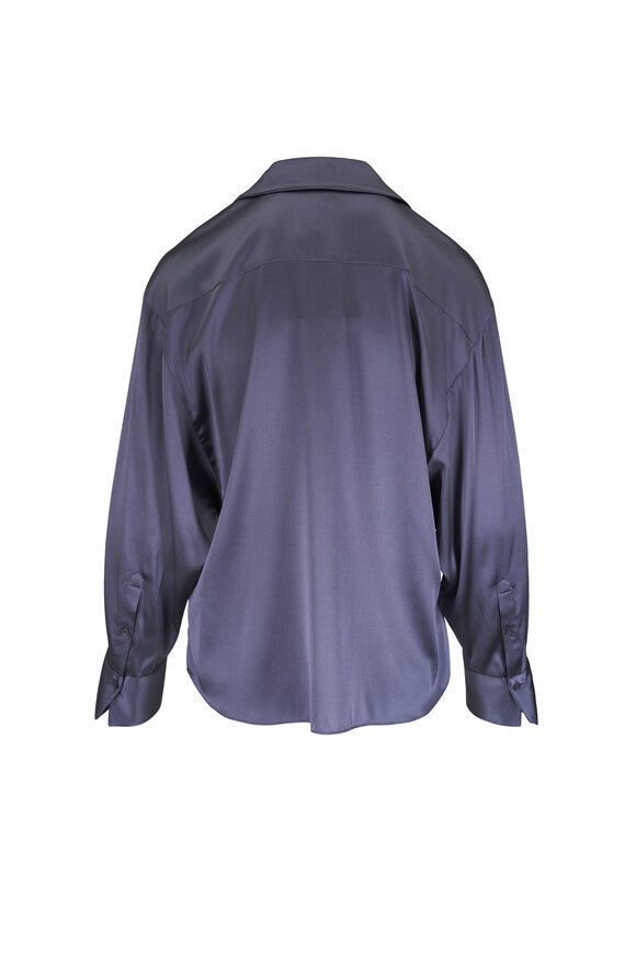 Dorothee Schumacher Sense Of Shine Anthracite Silk Blouse - view 2
