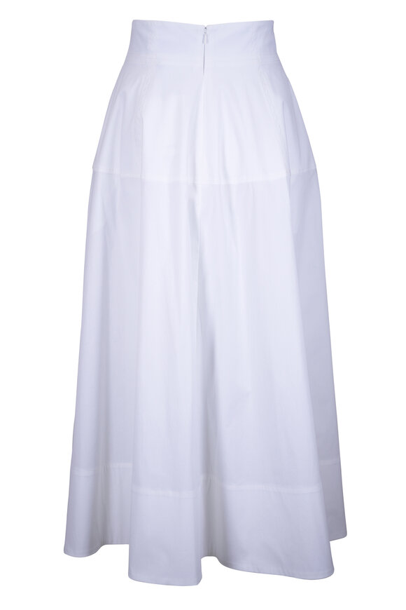 Lela Rose White Poplin A-Line Skirt - view 3