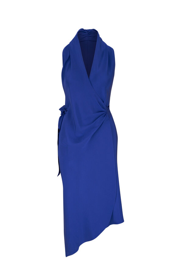 Peter Cohen - Victor Lapis Blue 4-Ply Silk Midi Dress