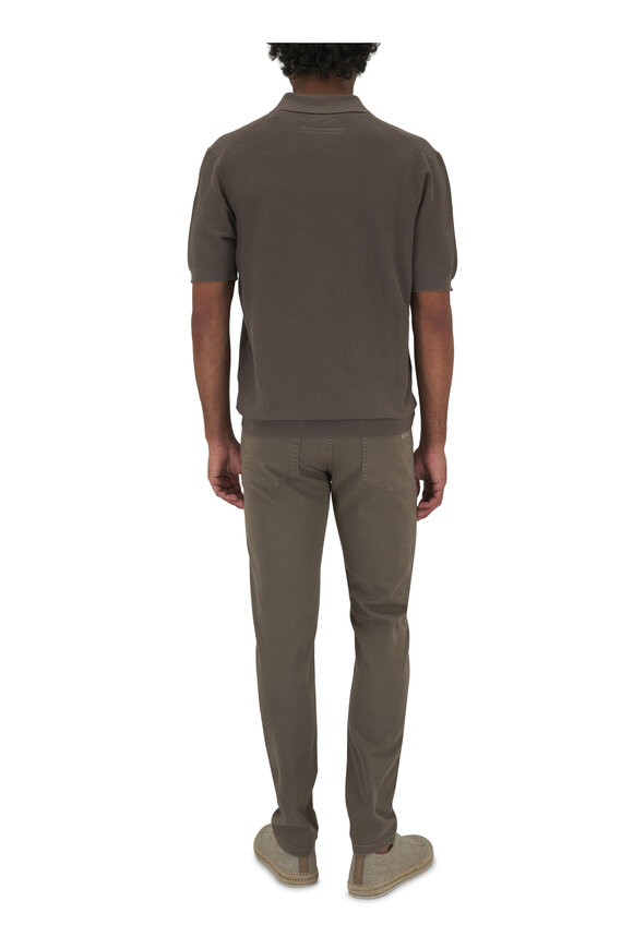 Zegna - Taupe Cotton Knit Polo