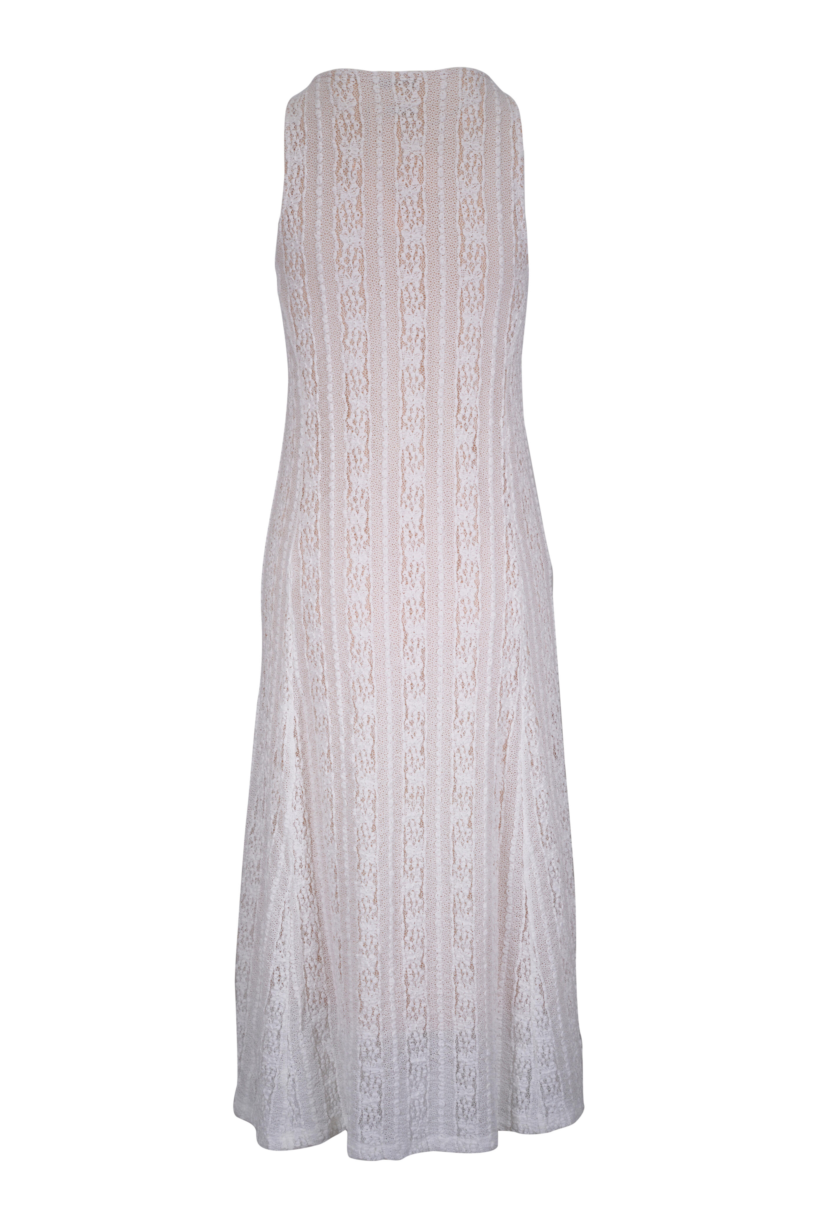 Vince - Off White Smocked Lace Dress