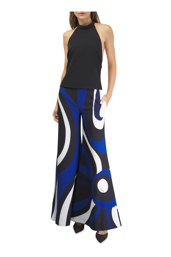 Pucci - Blue & Black Multi Marmo Print Wide Leg Jumpsuit