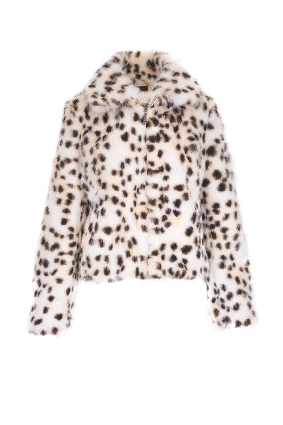 Viktoria Stass Cheetah Print Vegan Fur Jacket