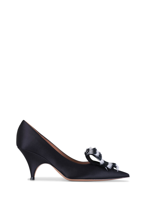 Gianvito Rossi Black & White Crepe Satin Pump, 75mm - view 4