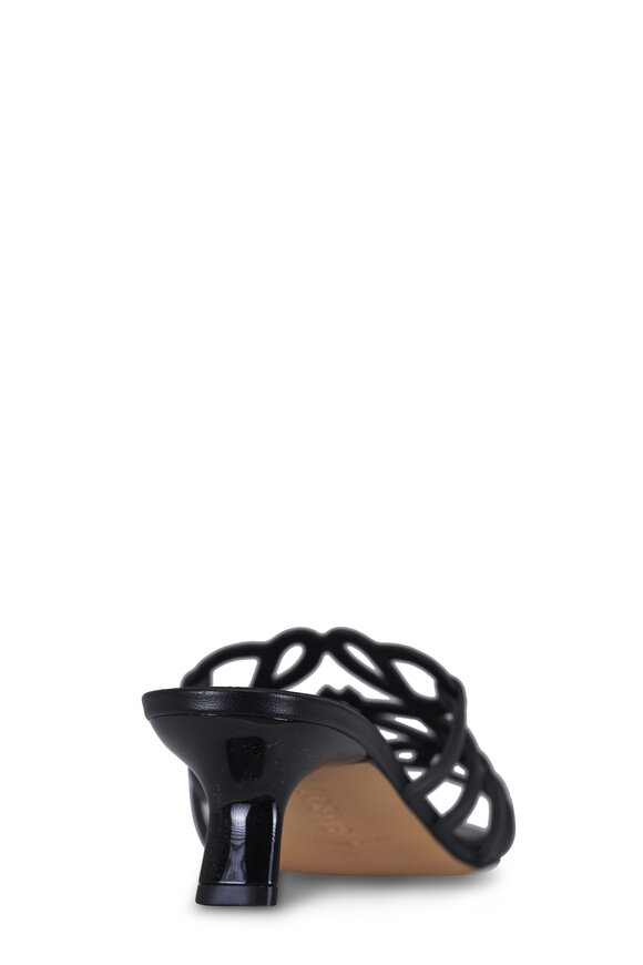 Loewe Petal Anagram Black Leather Sandal, 45mm - view 5