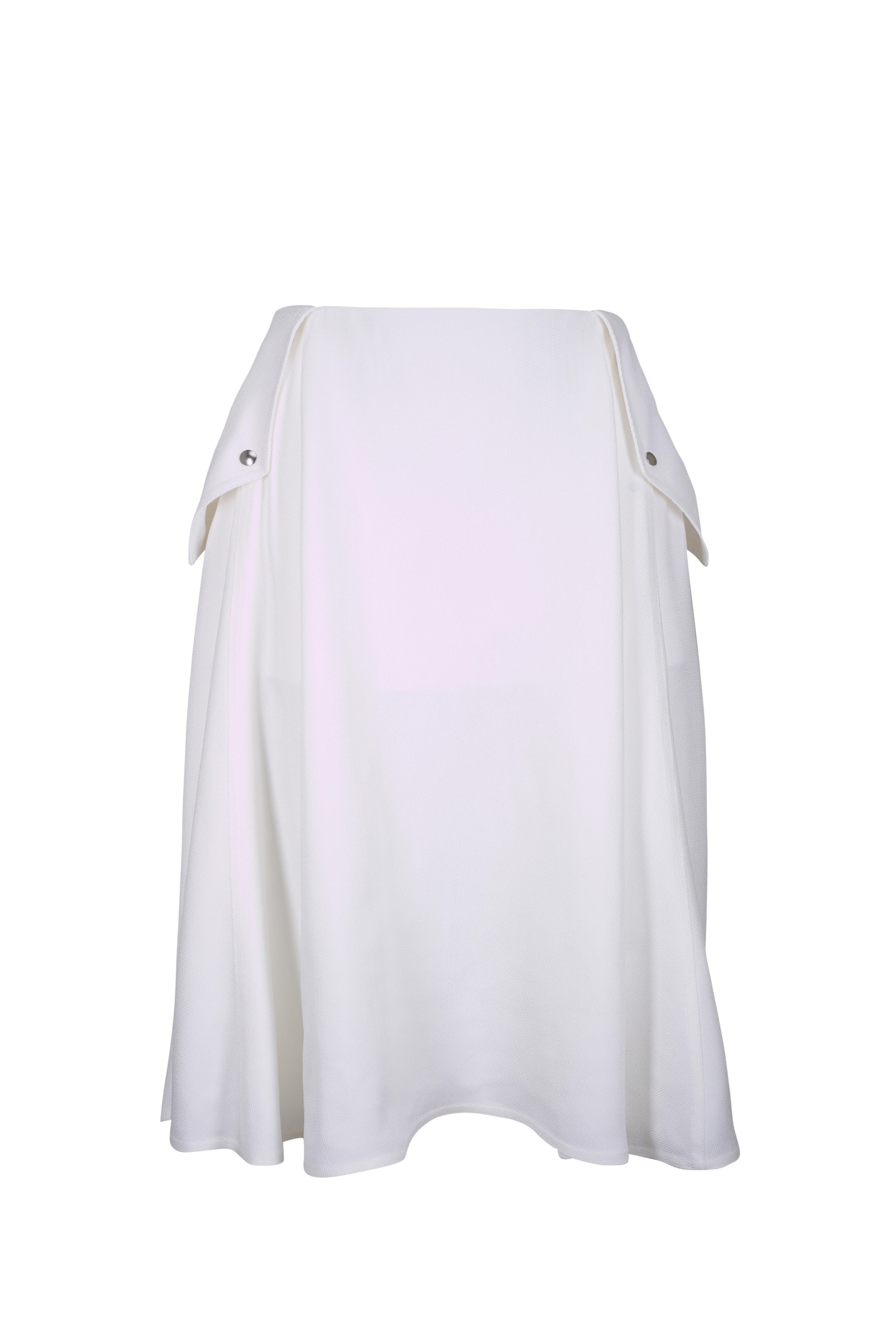 Bottega Veneta - Chalk Pleated Fluid Twill Midi Skirt
