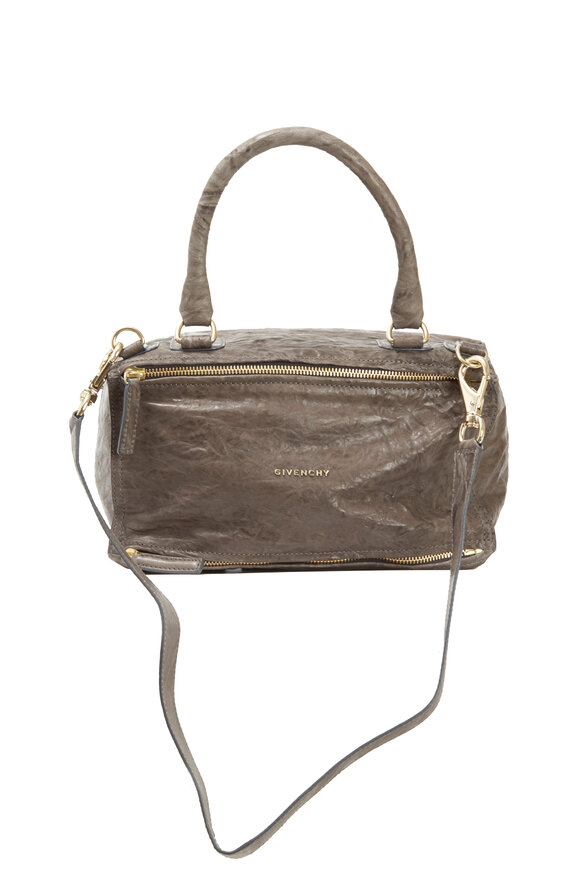 Givenchy - Pandora Anthracite Crinkled Leather Medium Bag 