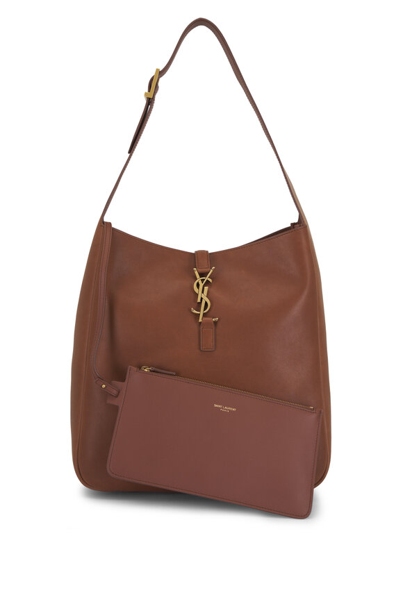 Saint Laurent Large Le 5 À 7 Supple Toasted Brown Leather Bag - view 4