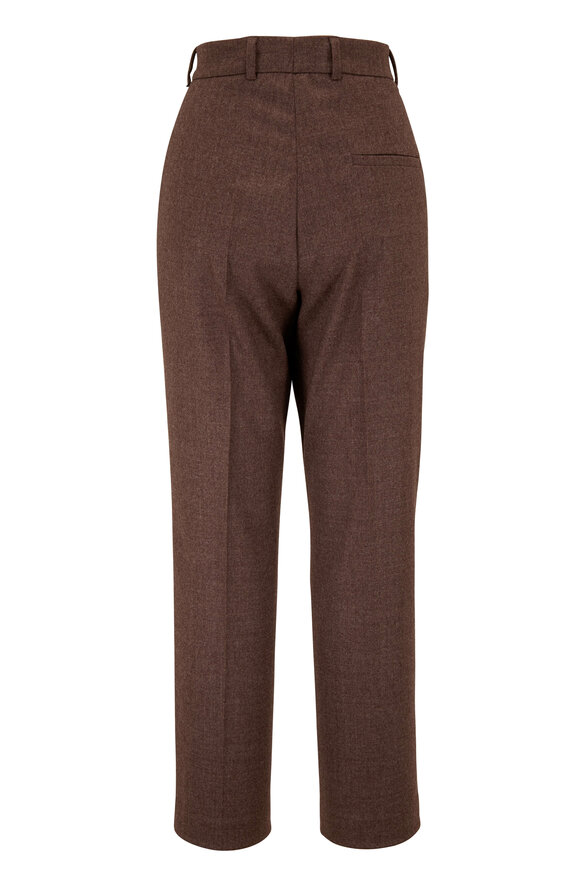 Akris - Flavin Taupe Stretch Wool Flannel Pant