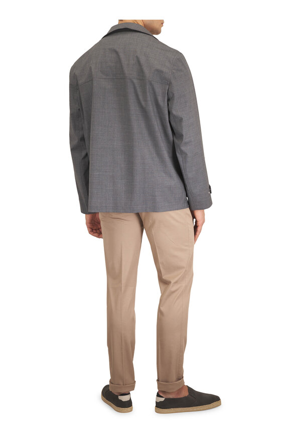 Brunello Cucinelli Gray Wool Tech Bomber Jacket - view 4