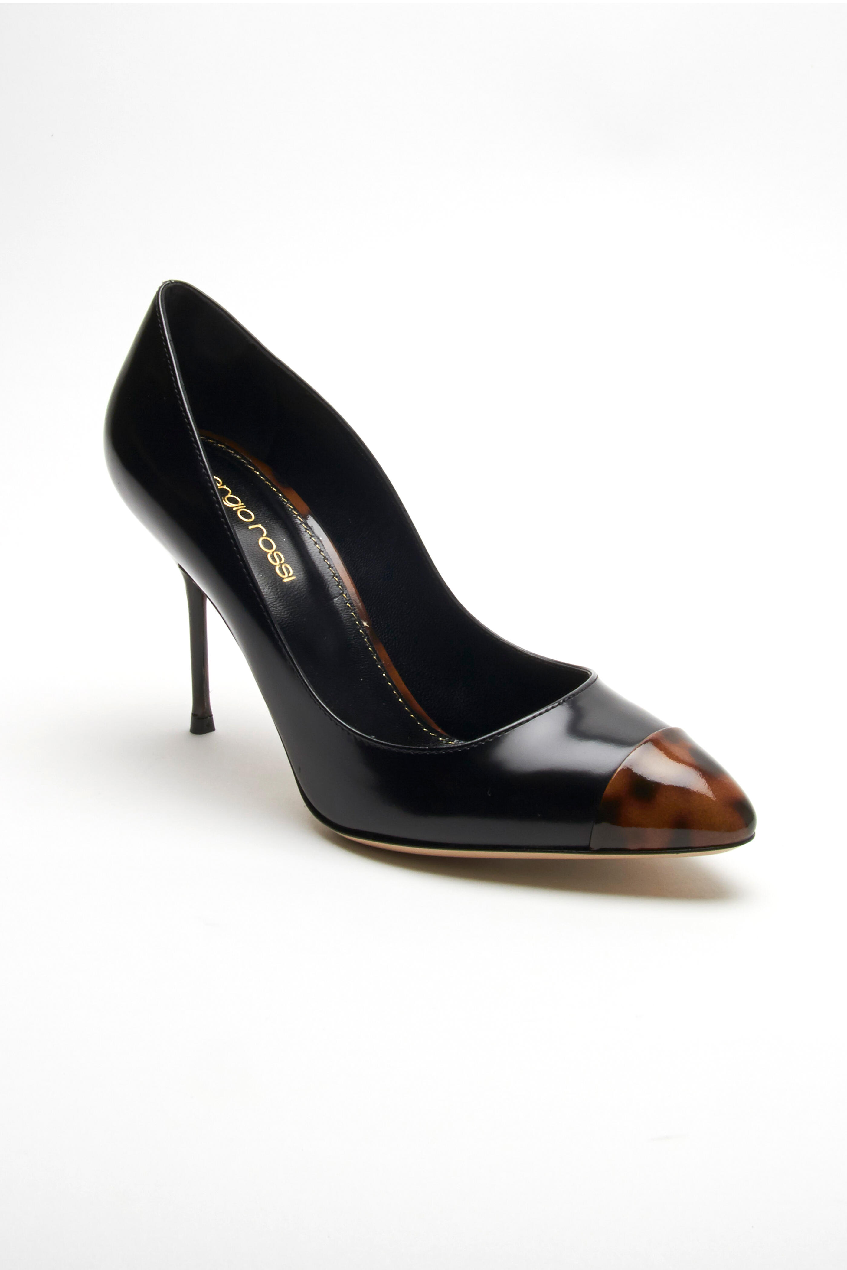 Sergio Rossi - Lady Jane Black & Tortoise Cap Toe Pumps