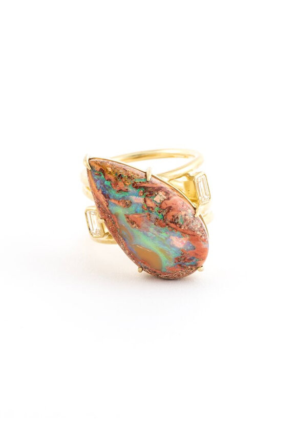Sylva & Cie Opal Spiral Ring