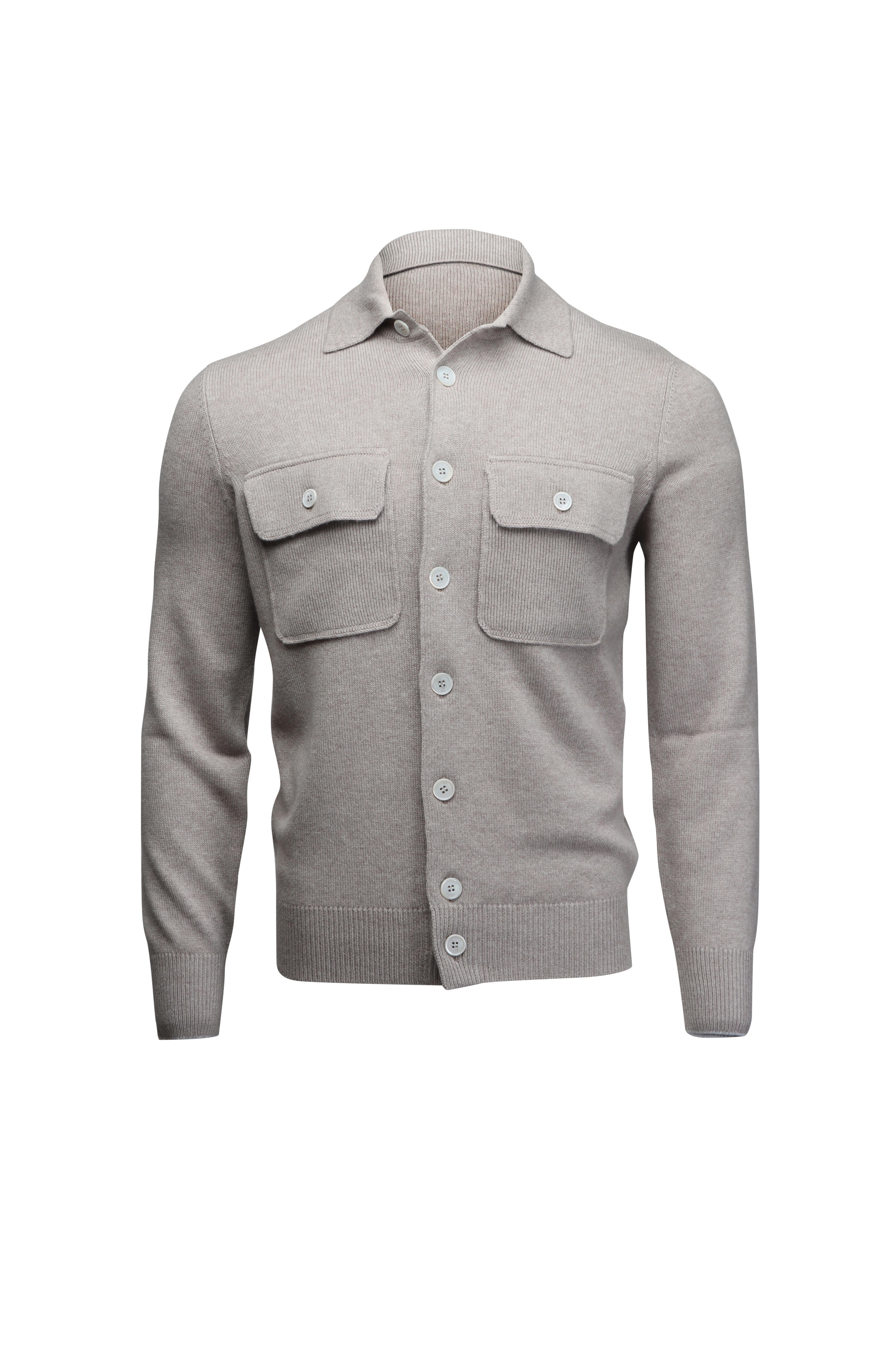 Brunello Cucinelli - Beige Cashmere Knit Overshirt