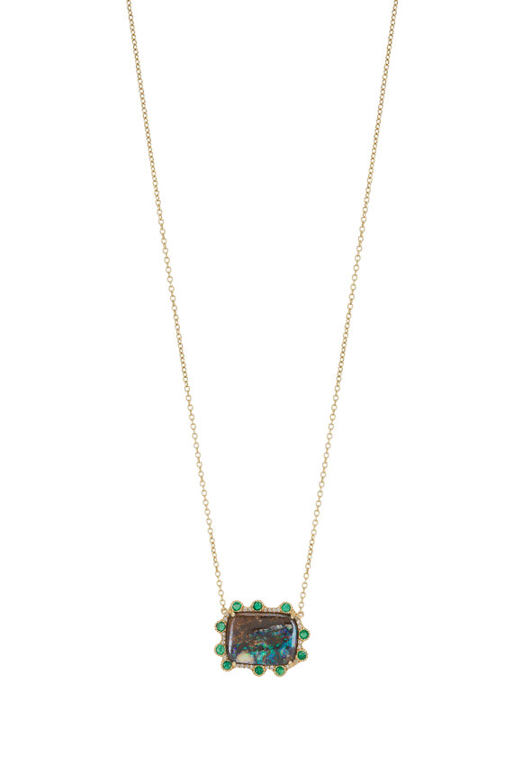 Kai Linz - Opal & Emerald Halo Necklace