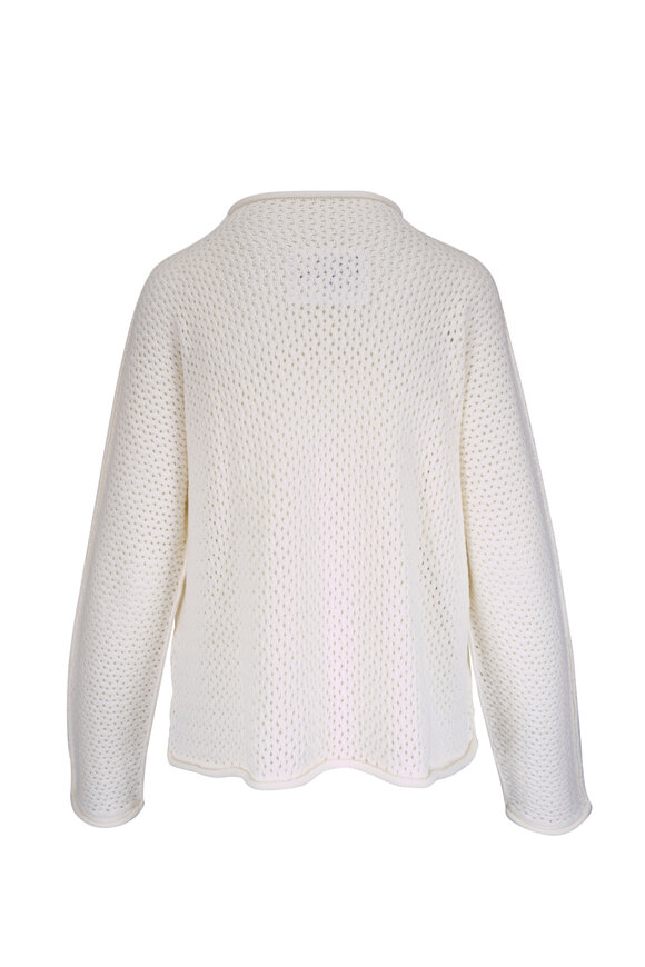 Frank & Eileen Monterey Pointelle Ivory Cotton Sweater - view 2