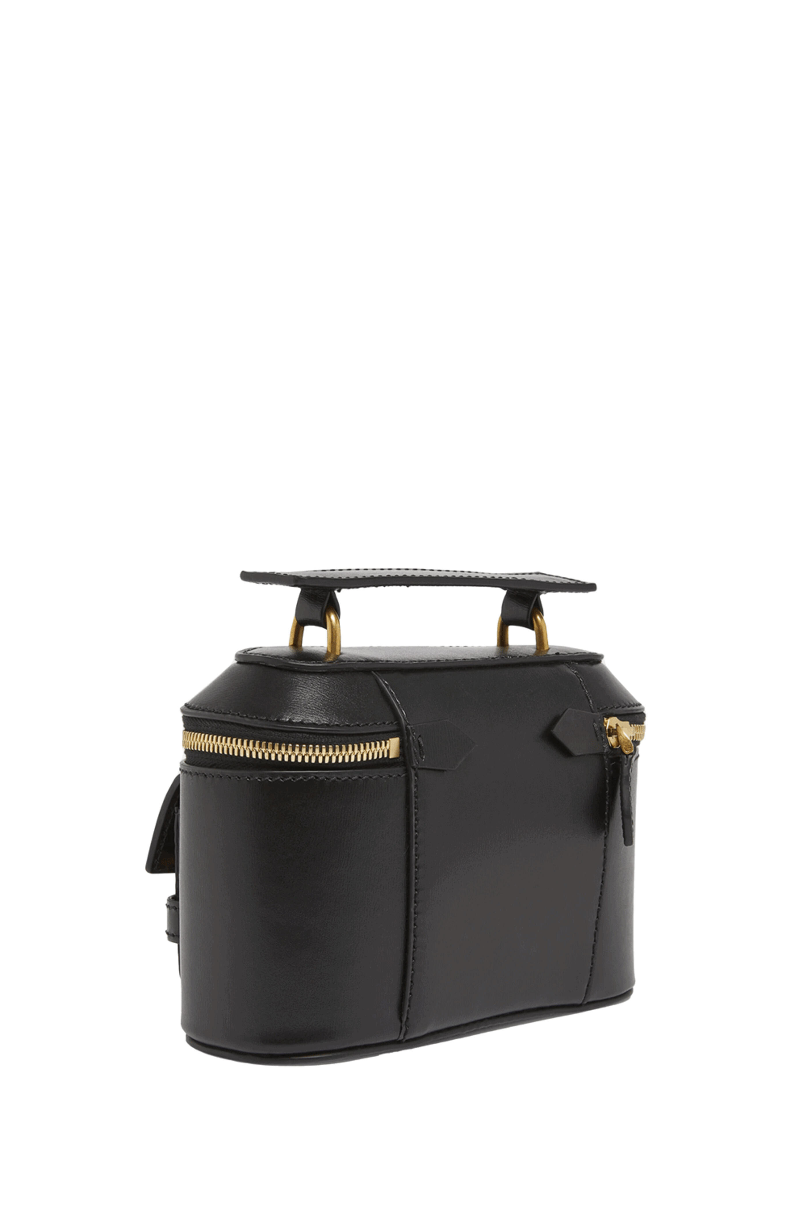 Balmain - B-Buzz Noir Leather Zip Vanity Top Handle Bag Balmain - B-Buzz Noir Leather Zip Vanity Top Handle Bag
