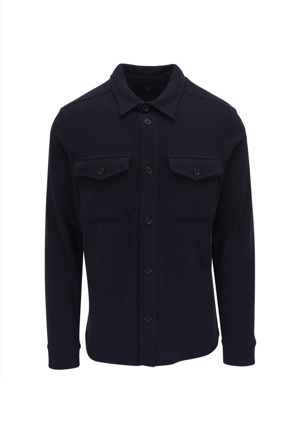 Patrick Assaraf Navy Cashmere Overshirt