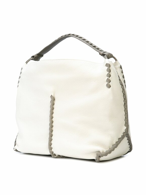 Bottega Veneta - Mist & Gray Cervo Leather Braided Detail Hobo Bag